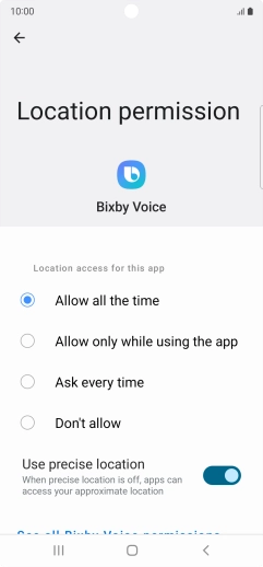 Press the required setting. Press the required setting.
