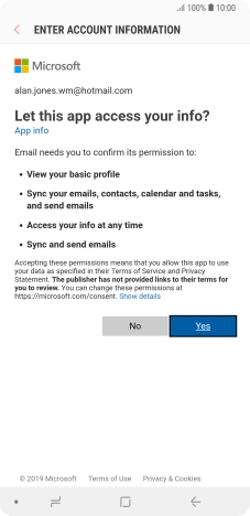 If this screen is displayed, you email account has been recognised and set up automatically. Follow the instructions on the screen to key in more information and finish setting up your phone. If this screen is displayed, you email account has been recognised and set up automatically. Follow the instructions on the screen to key in more information and finish setting up your phone.
