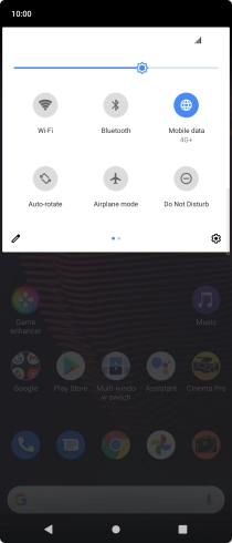 Press the settings icon. Press the settings icon.