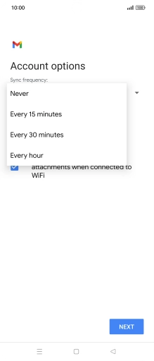 Press the required setting. Press the required setting.