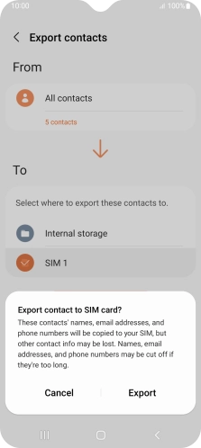 Press Export. Press Export.