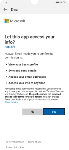 If this screen is displayed, you email account has been recognised and set up automatically. Follow the instructions on the screen to key in more information and finish setting up your phone. If this screen is displayed, you email account has been recognised and set up automatically. Follow the instructions on the screen to key in more information and finish setting up your phone.