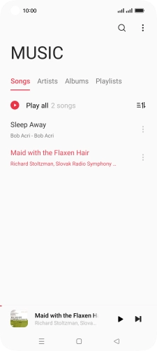 Press the song title at the bottom of the screen. Press the song title at the bottom of the screen.