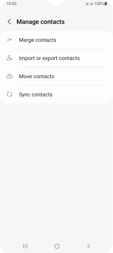 Press Import or export contacts. Press Import or export contacts.