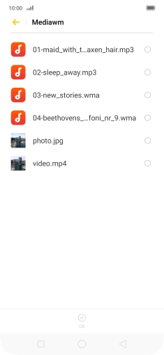 Press the required file. Press the required file.
