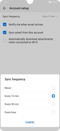 Press the required setting. Press the required setting.