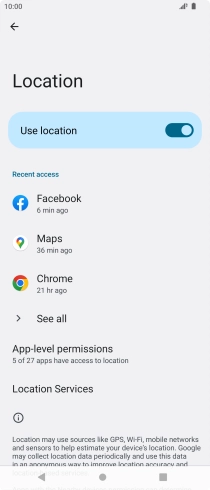 Press App-level permissions. Press App-level permissions.