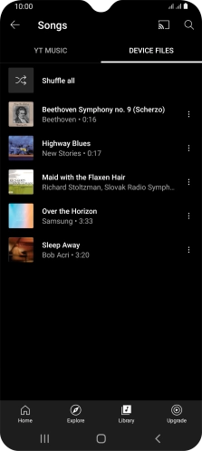 Press the required audio file. Press the required audio file.