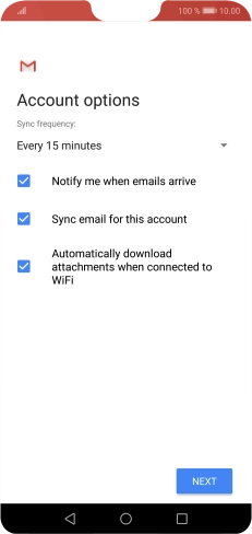 If this screen is displayed, you email account has been recognised and set up automatically. Follow the instructions on the screen to key in more information and finish setting up your phone. If this screen is displayed, you email account has been recognised and set up automatically. Follow the instructions on the screen to key in more information and finish setting up your phone.
