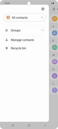 Press Manage contacts. Press Manage contacts.