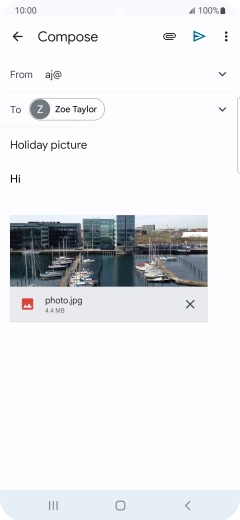 Press the send icon when you've finished your email. Press the send icon when you've finished your email.