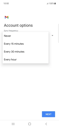 Press the required setting. Press the required setting.