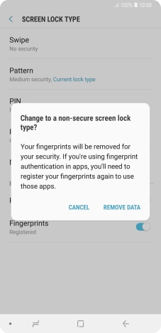 Press REMOVE DATA. Press REMOVE DATA.