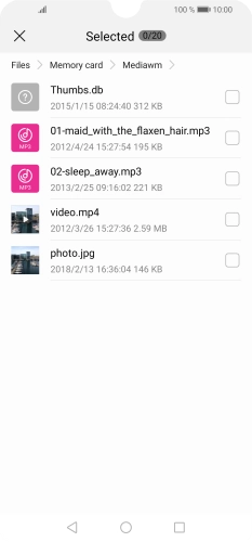 Press the required file. Press the required file.
