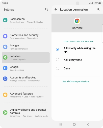 Press the required setting. Press the required setting.