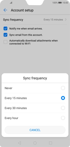 Press the required setting. Press the required setting.