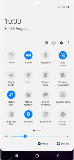 Press the settings icon. Press the settings icon.