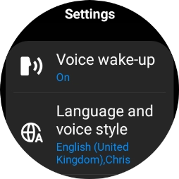 Press Language and voice style. Press Language and voice style.