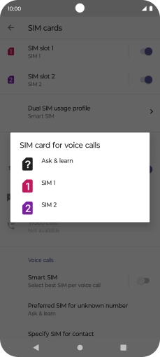 Press the required setting. Press the required setting.