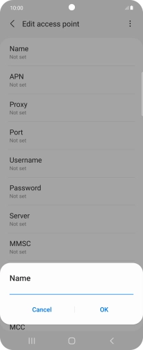 Key in EE Internet and press OK. Key in EE Internet and press OK.