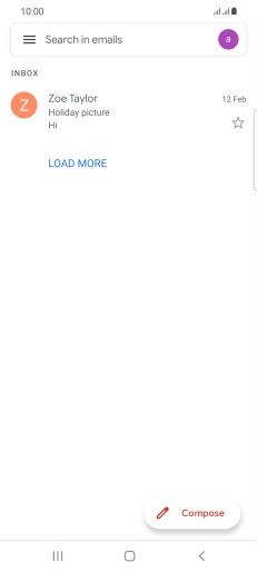 Press the email account icon. Press the email account icon.