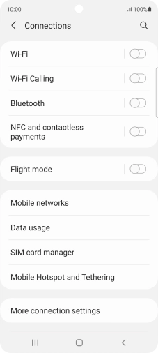 Press Mobile Hotspot and Tethering. Press Mobile Hotspot and Tethering.