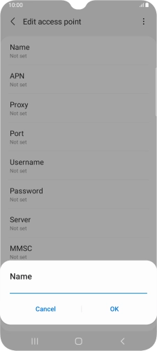 Key in EE Internet and press OK. Key in EE Internet and press OK.