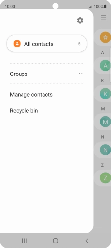 Press Manage contacts. Press Manage contacts.