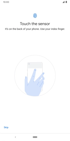 Follow the instructions on the screen to create the phone lock code using your fingerprint. Follow the instructions on the screen to create the phone lock code using your fingerprint.