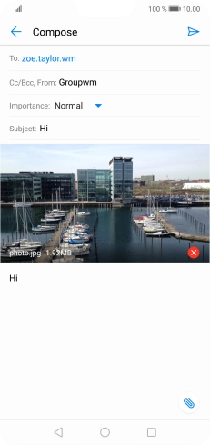 Press the send icon when you've finished your email. Press the send icon when you've finished your email.