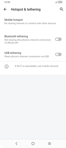 Press Mobile hotspot. Press Mobile hotspot.