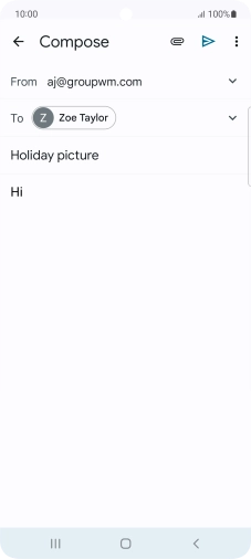 Press the attachment icon. Press the attachment icon.