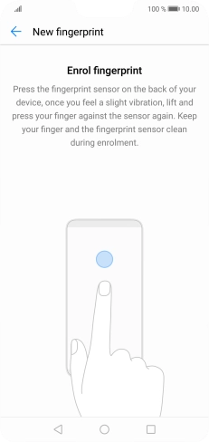 Follow the instructions on the screen to create the phone lock code using your fingerprint.