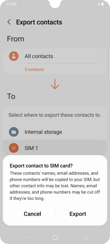 Press Export. Press Export.