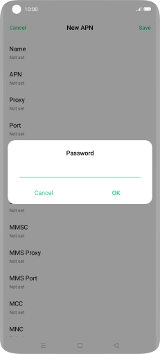 Key in secure and press OK. Key in secure and press OK.