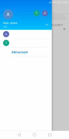 Press the required email account. Press the required email account.