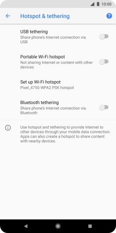 Press Set up Wi-Fi hotspot. Press Set up Wi-Fi hotspot.