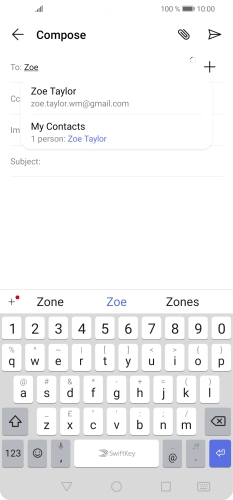 Press the required contact. Press the required contact.