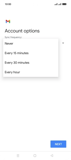 Press the required setting. Press the required setting.