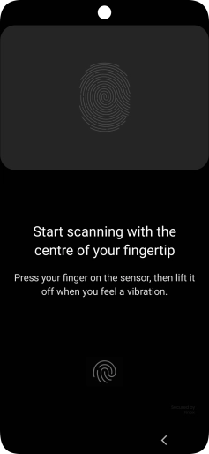 Follow the instructions on the screen to create the phone lock code using your fingerprint. Follow the instructions on the screen to create the phone lock code using your fingerprint.