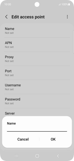 Key in EE Internet and press OK. Key in EE Internet and press OK.