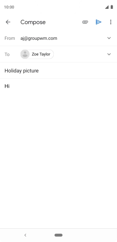 Press the attachment icon. Press the attachment icon.