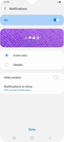 Press the required settings to turn them on or off. Press the required settings to turn them on or off.