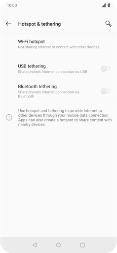 Press Wi-Fi hotspot. Press Wi-Fi hotspot.