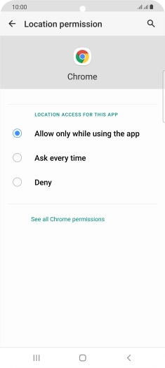 Press the required setting. Press the required setting.