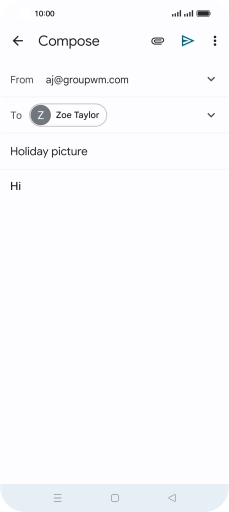 Press the attachment icon. Press the attachment icon.