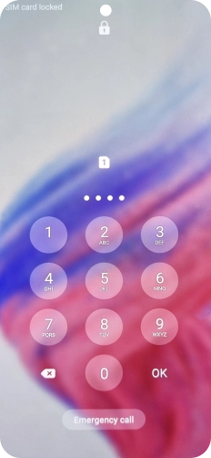 If your SIM is locked, key in your PIN and press OK. The default PIN is 1111. If your SIM is locked, key in your PIN and press OK. The default PIN is 1111.