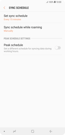 Press Set sync schedule. Press Set sync schedule.