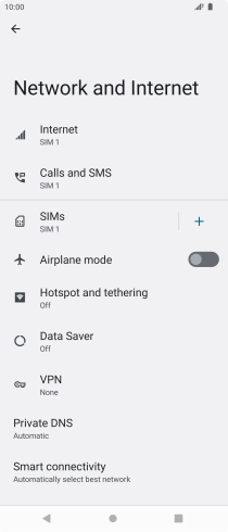 Press the name of the SIM. Press the name of the SIM.