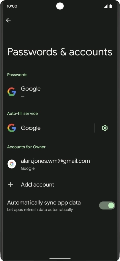 Press Add account. Press Add account.